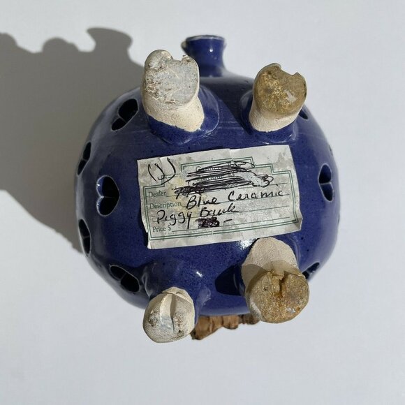 Vtg Stoneware Pottery Pig Piggy Bank Cork Butt - Picture 9 of 9